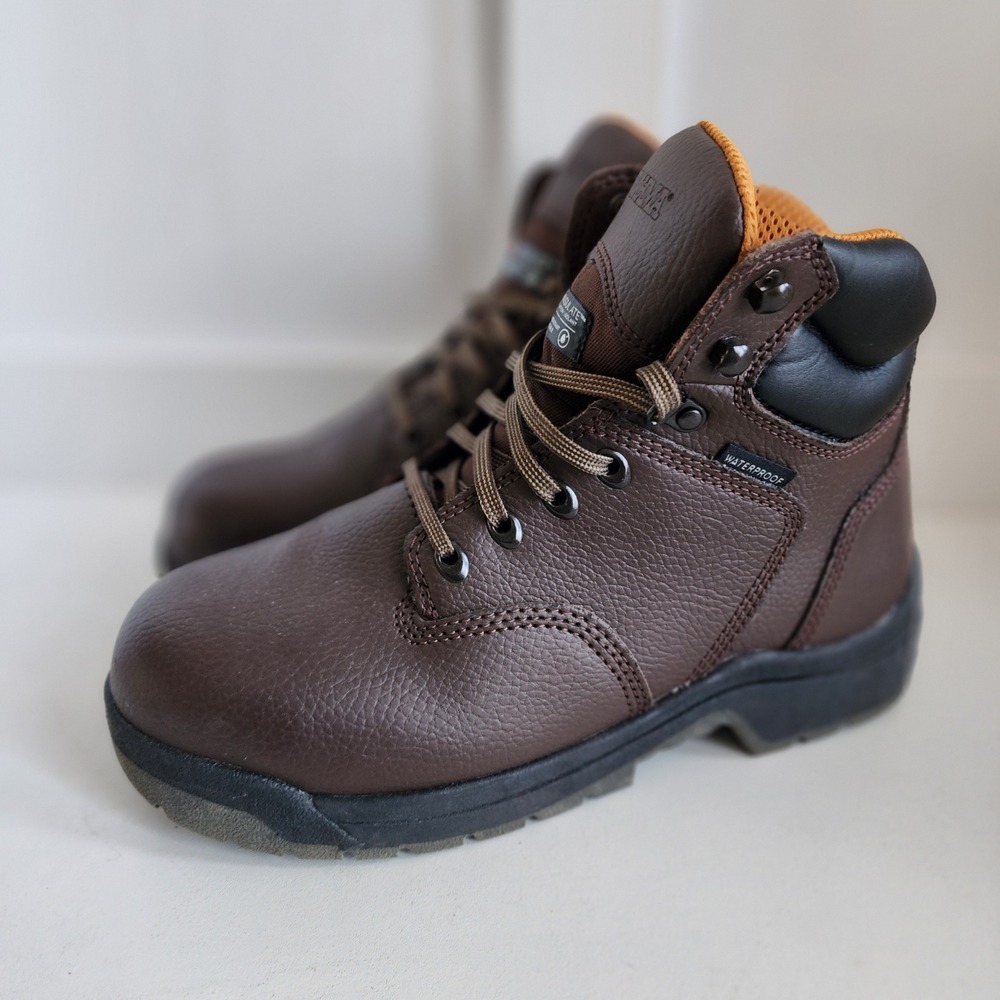 BRAHMA Waterproof 3M Thinsulate Mens Steel Toe Work Boots‎ Sz 8 Brown Leather